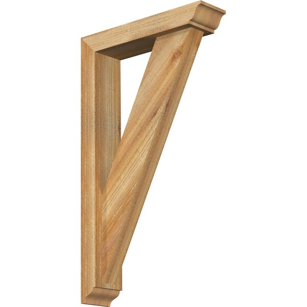 Ekena Millwork Traditional Traditional Rough Sawn Bracket w/ Offset Brace, Western Red Cedar, 4"W x 16"D x 28"H BKT0402X16X28TRA01RWR - main